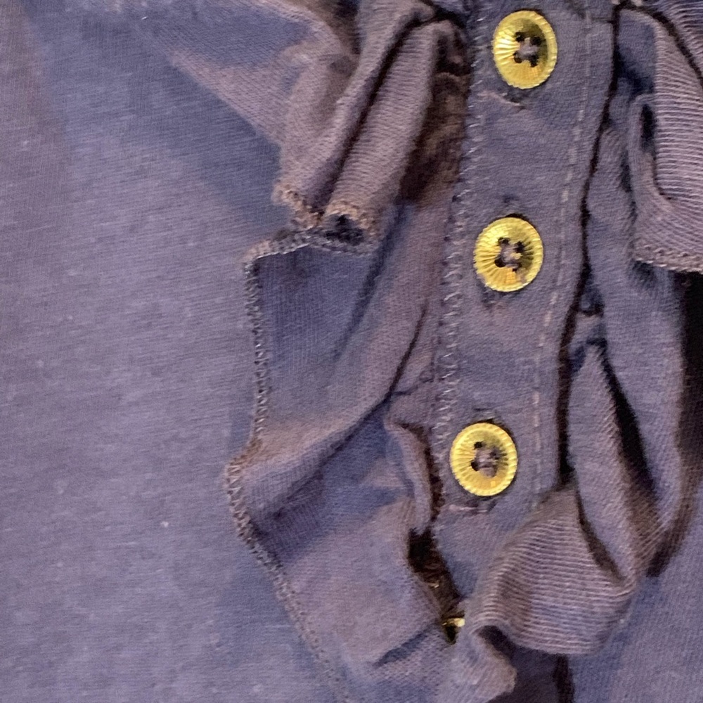 Navy Ruffle Front Popover Tank - Picture 2 of 3